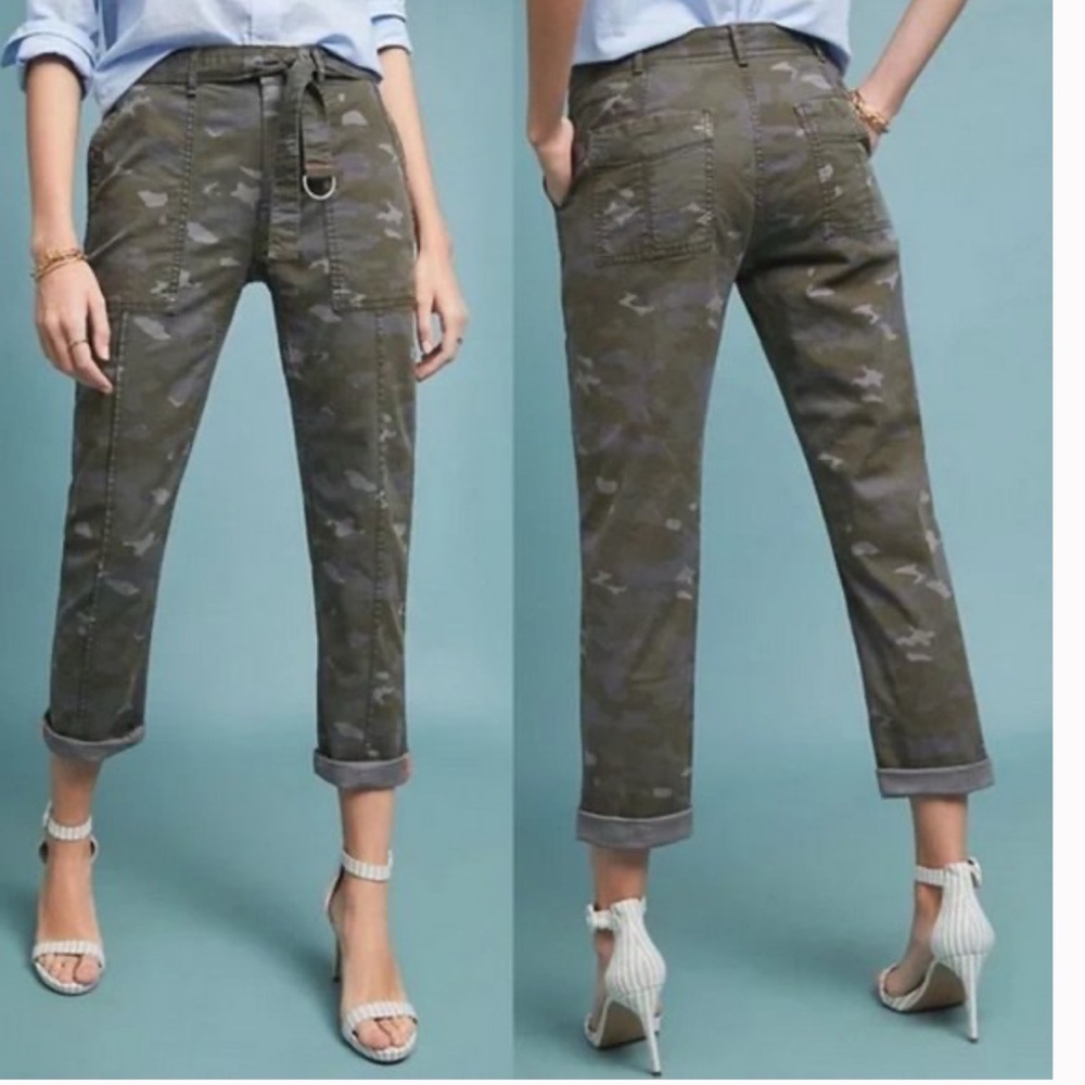 ANTHROPOLOGIE The Wanderer Moss Camouflage Pants Size 27
